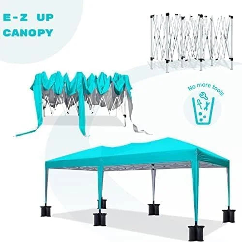 Quictent 10x20ft Easy Pop up Canopy Tent Instant Outdoor Canopy Shelter Folding Party Tent, White