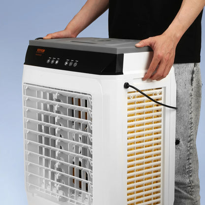 VEVOR Evaporative Air Cooler, 2100 CFM, 135�� Oscillating Swamp Cooler with Adjustable 3 Speeds and 12 H Timer, 7 Gal Portable Air Cooler for 750 Sq.ft, Indoor/Outdoor Use