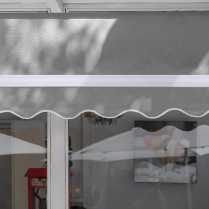VEIKOUS 8'x7' Retractable Patio Awning Sun Shade Cover with Manual Crank, Beige