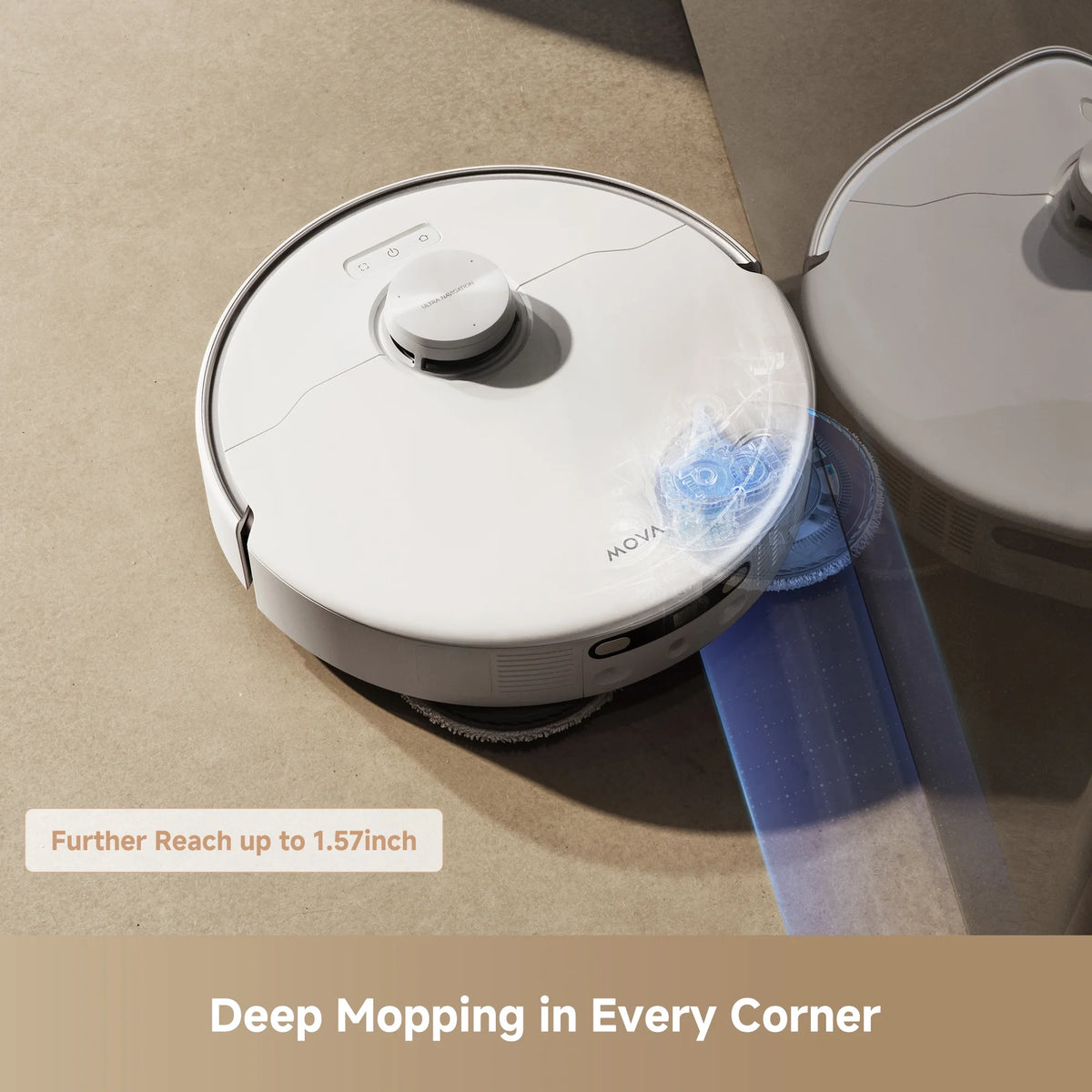 MOVA P50 Pro Ultra Robot Vacuum Cleaner Removable&Liftable Mop,Anti-Tangle,Self Drying&Cleaning
