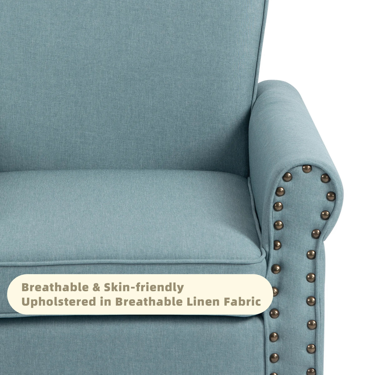 DREAMSIDEA Accent Chairs Upholstered Pattern Morden Armchair Comfy Linen Fabric Single Sofa for Living Room, Pattern White