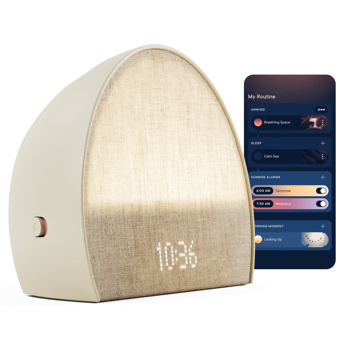 Hatch Restore 2 Sunrise Alarm Clock, Sound Machine, Smart Light (Putty) �?Your Bedside Sleep Guide, White Noise, Custom Sleep Routines, Dimmable Clock, Deep Sleep, Gentle Alarm, Wake Up Rested