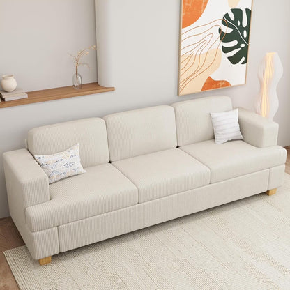 Techmilly Sofa,Comfort Modern Sofa,Extra Deep Seat,3 Seater,Living Room Apartment Lounge Sofa, Corduroy