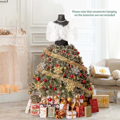 Costway 5 FT Artificial Mannequin Tree with 465 Branch Tips 50 Warm White LED Lights