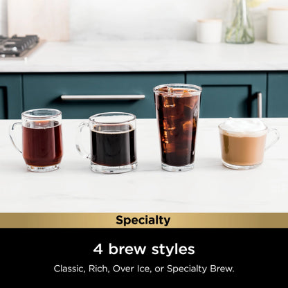 Ninja Single Serve Pods & Grounds Specialty Coffee Brewer, 4 Brew Styles, Gray, PB050