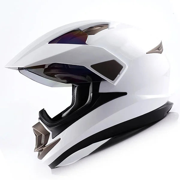 1Storm Dual Sport Helmet Motorcycle HGXP14A Full Face Motocross Off Road Bike + Motorcycle Bluetooth Headset: Matt Black