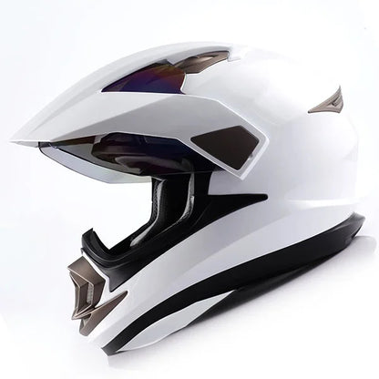1Storm Dual Sport Helmet Motorcycle HGXP14A Full Face Motocross Off Road Bike + Motorcycle Bluetooth Headset: Matt Black