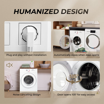 EUHOMY 1.8 Cu. ft. Compact Electric Dryer with LCD Touch Panel for Home, Apartment, Dorm