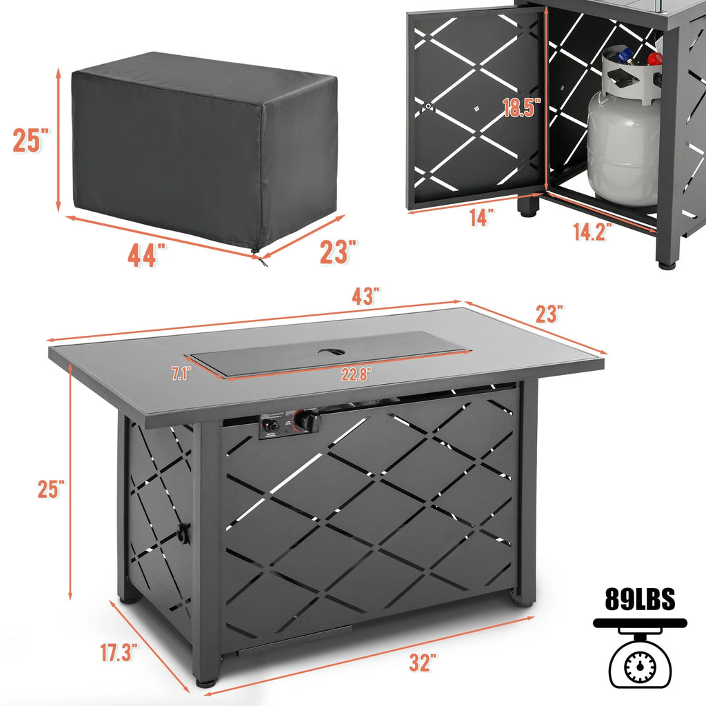 Outdoor Propane Fire Pit Table 43 inch Outdoor Gas Fire Pit Tables