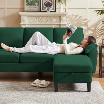 Pingliang Home Sectional Sofa Couch with Storage Ottoman,Modern 3 Seat L Shaped Sofa Couch for Living Room Apartment Studio Office