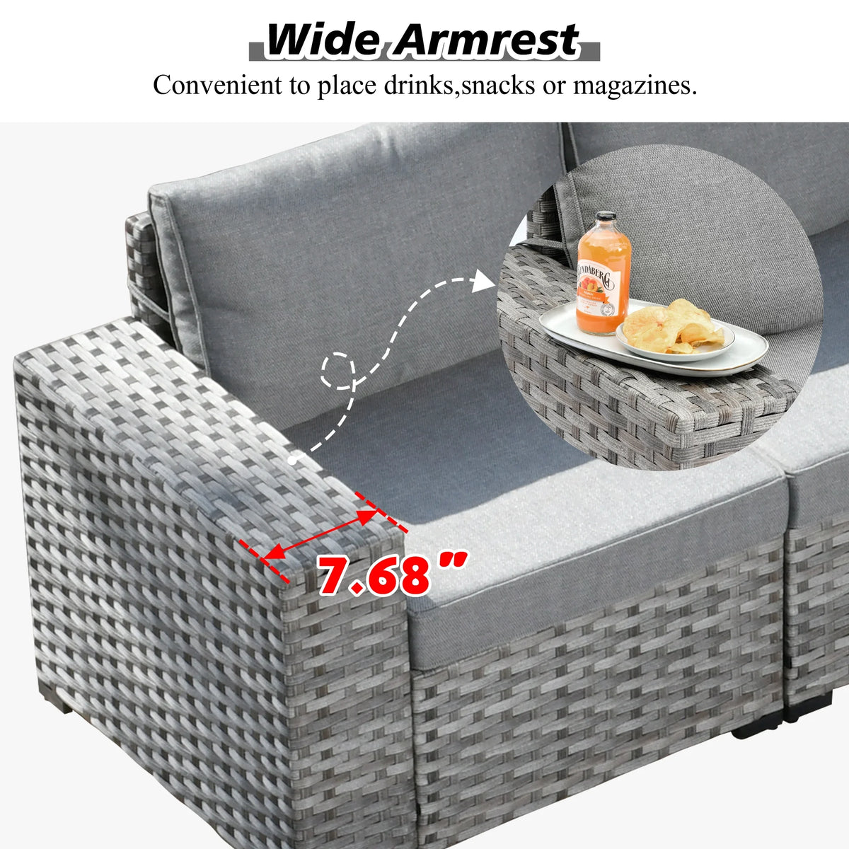 Ovios 12 Pieces Outdoor Furniture All Weather Wicker Patio Conversation Sectional Sofa Set with Side Table for Garden Backyard
