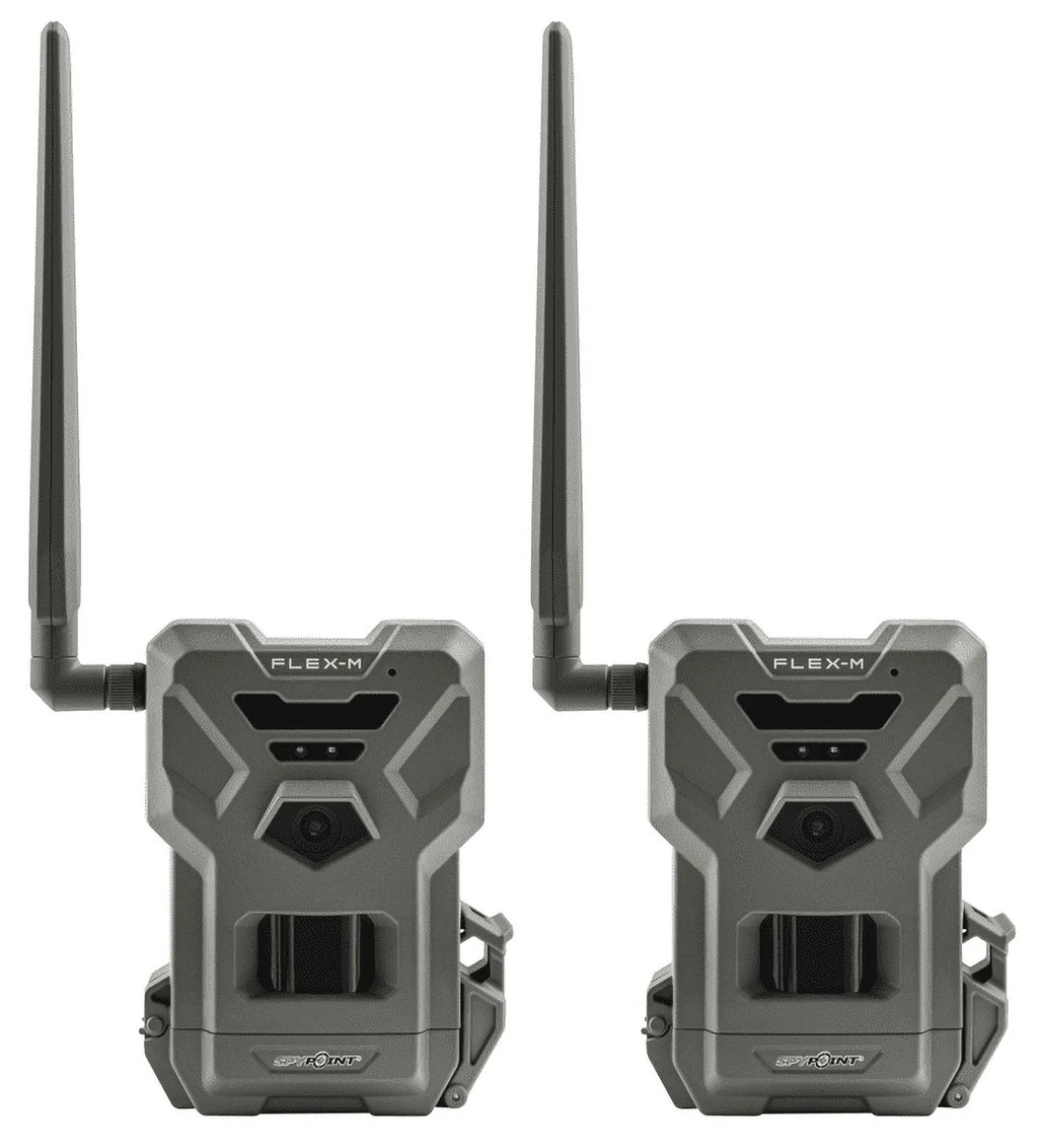 SPYPOINT Flex-m Twin Pack Cellular Trail Camera – Hunting Trail Monitor with GPS, Night Vision, Dual-Sim LTE, IP65 Water-Resistant