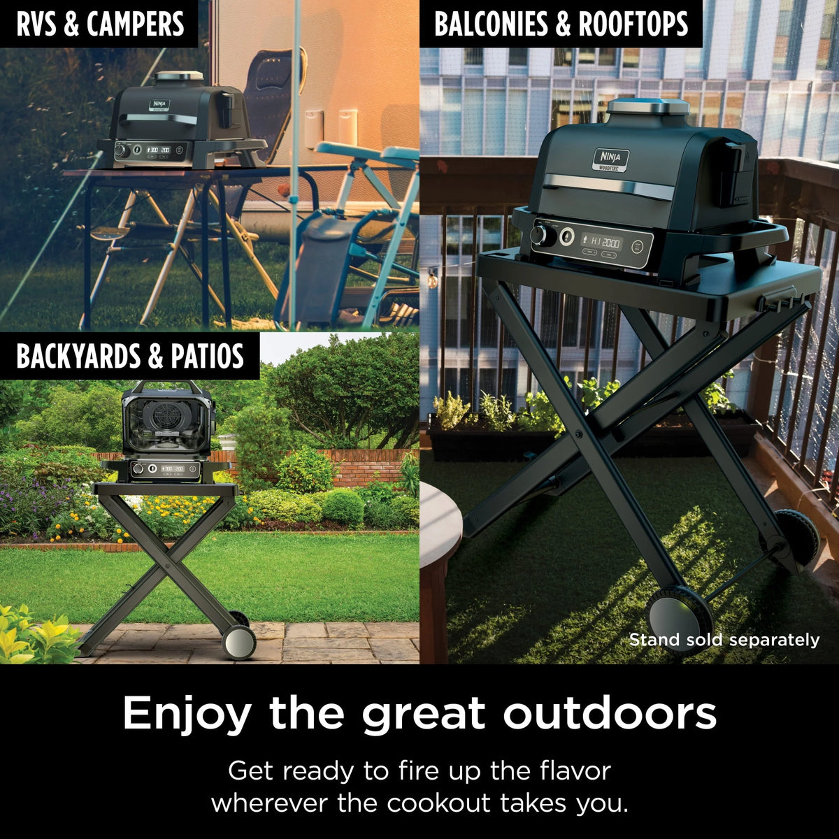 Ninja Woodfire 3-in-1 Outdoor Grill, Master Grill, BBQ Smoker, & Outdoor Air Fryer with Woodfire Technology, OG700
