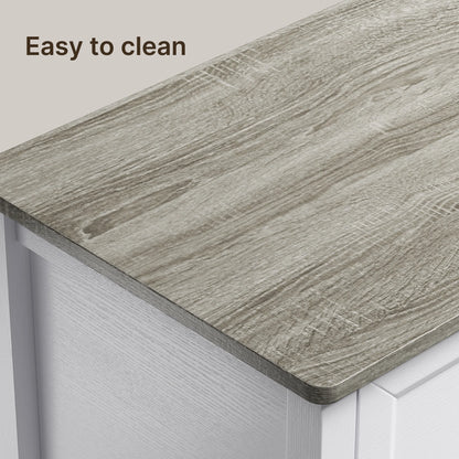White Dresser, Lofka 6 Drawer Dresser for Bedroom, Chests of Drawers for Living Room, White?? Brown