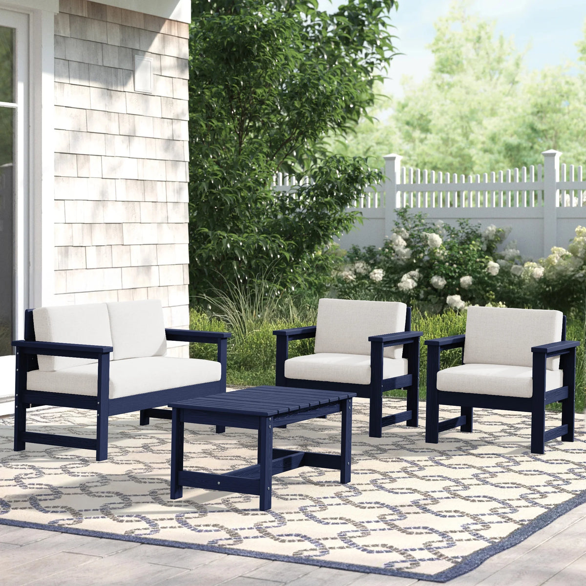 JUSTLET Patio Furniture Sets,2 Pieces Outdoor Chairs With Gray Cushions, Black