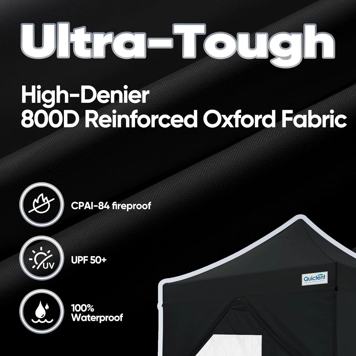 Quictent 10x10 Pop up Canopy TentPortable Instant Shelter with Vent, Ez up Canopy with Reflective Top and Fluorescent Rope
