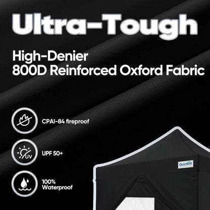 Quictent 10x10 Pop up Canopy TentPortable Instant Shelter with Vent, Ez up Canopy with Reflective Top and Fluorescent Rope