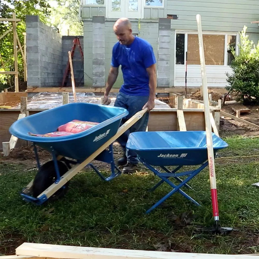 Jackson Blue Steel Pneumatic Contractors Wheelbarrow 6 Cu Ft