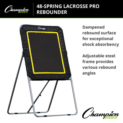 Champion Sports Deluxe Lacrosse Target: Ball Return Bounce Back Net Set for Professional, College and Grade School Training & Drills - 4' x 3' Rebound Area