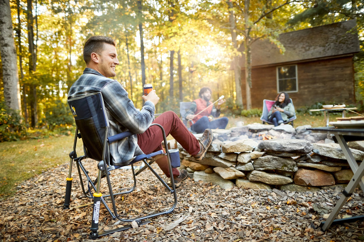 GCI Outdoor Freestyle Rocker Foldable Rocking Camp Chair, Maroon