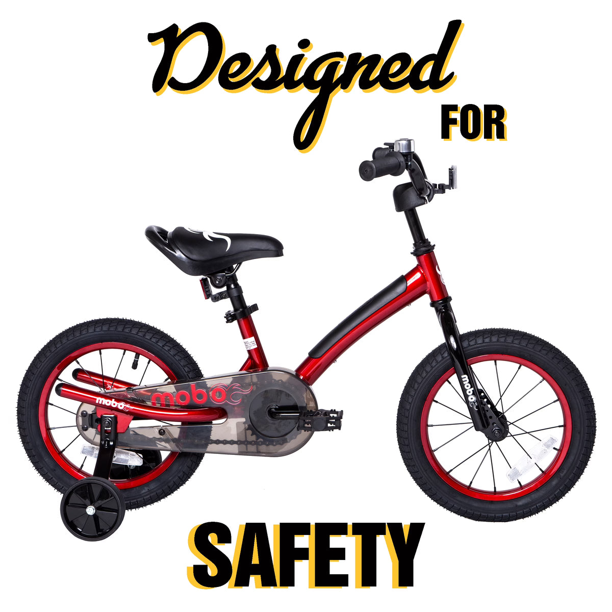 Mobo First Boy's 14" Kids Bike, Ages 3-5 Years Old, Red