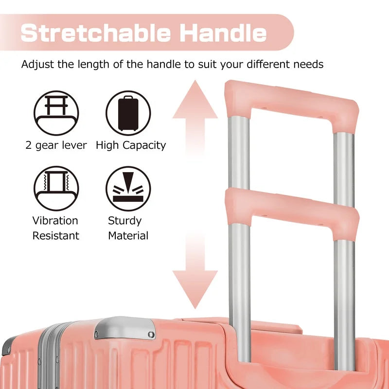 Luggage Aluminium Frame PC ABS Hardshell Suitcase with Spinner Wheels TSA Lock Zipperless Luggage 28 inch Silver