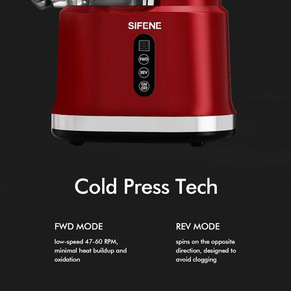 SIFENE 200W Cold Press Juicer Machine for Fruits and Vegetables, Masticating Juice Maker with 83mm Wide Chute, High Yield, Easy Clean, Gray