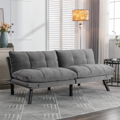 PAPROOS Convertible Sofa Bed, Folding Futon Sofa Bed, Upholstered Sofa Bed Couch, Loveseat Sleeper Sofa for Small Space, Apartment, Living Room, Cream