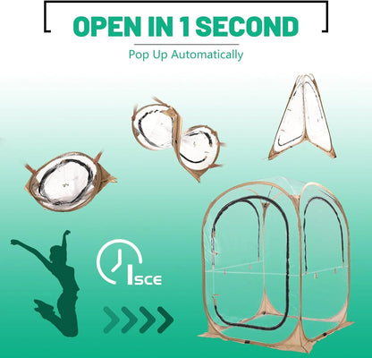 ABORON Sports Tent Pop Up Pod, Instant Weather Proof Pop Up Tent Shelter with Carry Bag, Clear View Bubble Tent for Watching Sports Events, Camping, Fishing, Portable & Foldable