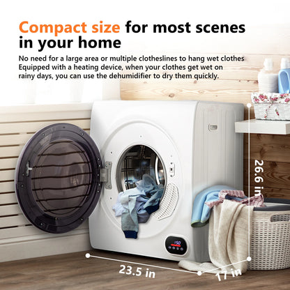 EUHOMY 1.8 Cu. ft. Compact Electric Dryer with LCD Touch Panel for Home, Apartment, Dorm