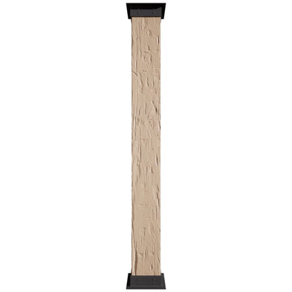 Ekena Millwork 6"W x 5'H Sand Blasted Endurathane Faux Wood Non-Tapered Square Column Wrap with Faux Iron Capital & Base