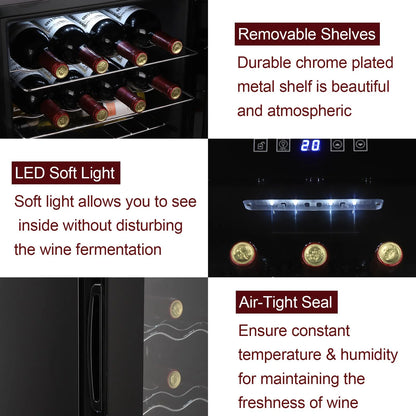 Ktaxon 18 Bottle Compressor Wine Cooler Freestanding Wine Fridge, Fast Cooling, Low Noise