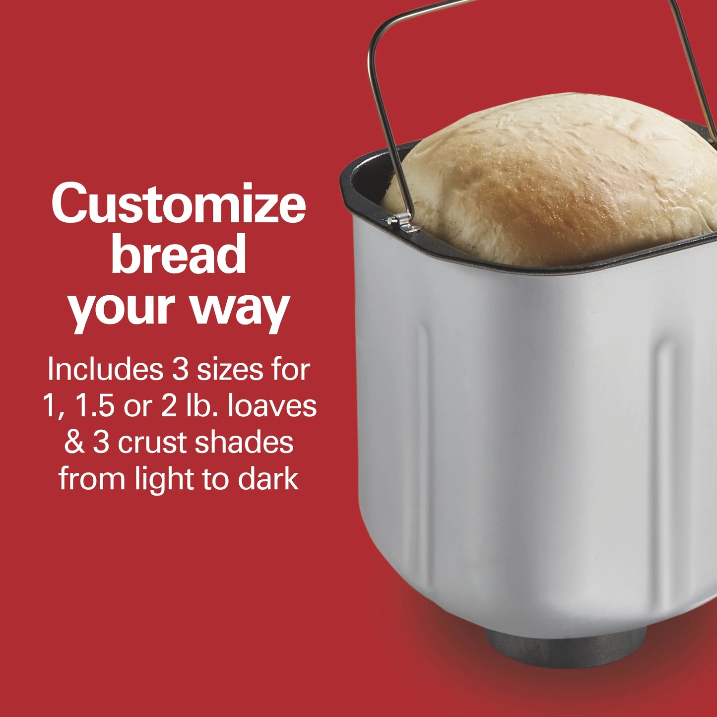 Hamilton Beach 2 lb Bread Maker Machine, Artisan Dough Bread Maker with 14 Settings, Black & Stainless Steel