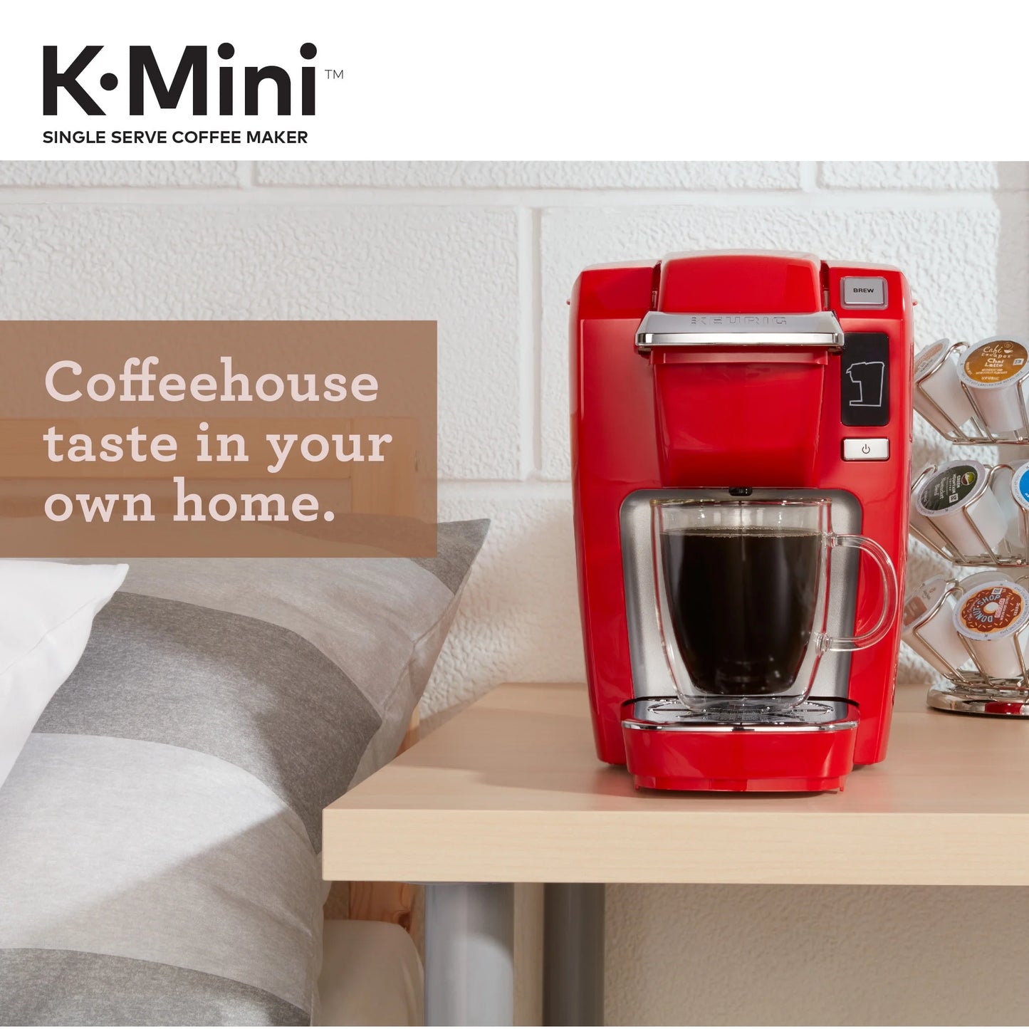 Keurig K-Mini K15 Single-Serve K-Cup Pod Coffee Maker, Chili Red
