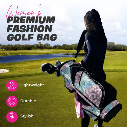 Womens Golf - Taboo Fashions 14 Way Lightweight Ladies Cart Bag (Posh Pink)