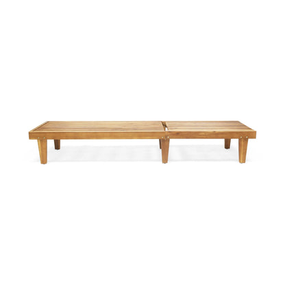 Maddison Outdoor Wooden Chaise Lounge, Teak Finish