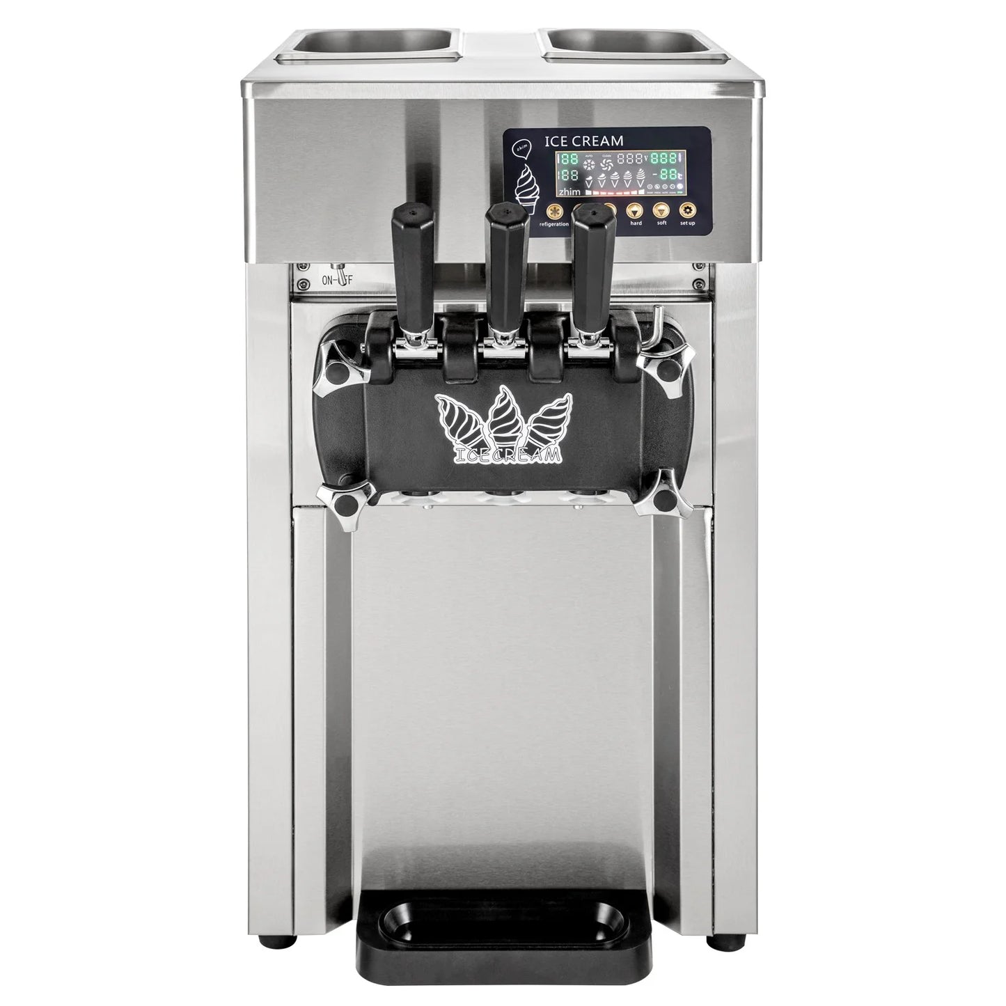SIHAO 1200W Commercial Ice Cream Machine Countertop 18L/H Soft Serve Ice Cream Maker with LED Display
