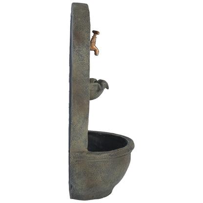 Sunnydaze Messina Polystone Outdoor Solar Wall Fountain, Bronze