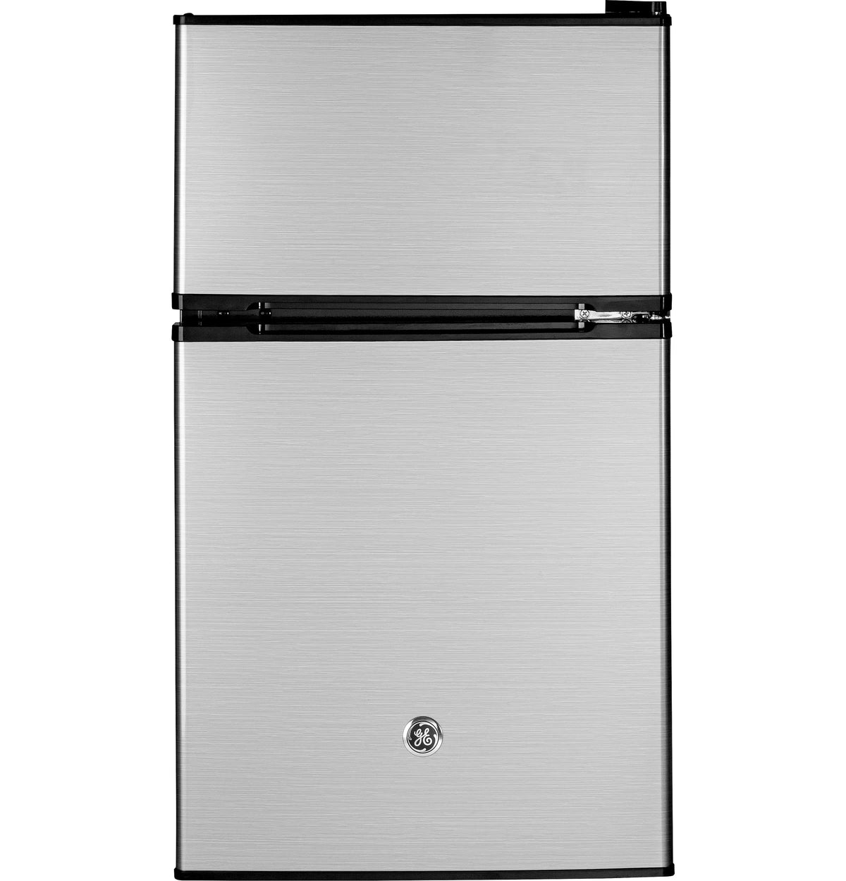 GE Appliances 3.1 Cu. Ft. Freestanding Double Door Compact Refrigerator, Steel