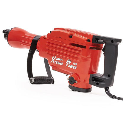 XtremepowerUS Demolition Jack Hammer Heavy Duty, 2200W Electric Jackhammer With Scraping Chisel, 1800BPM Power Drill Concrete Breaker Bar Point & Chisel Bits Chisel Set, Red