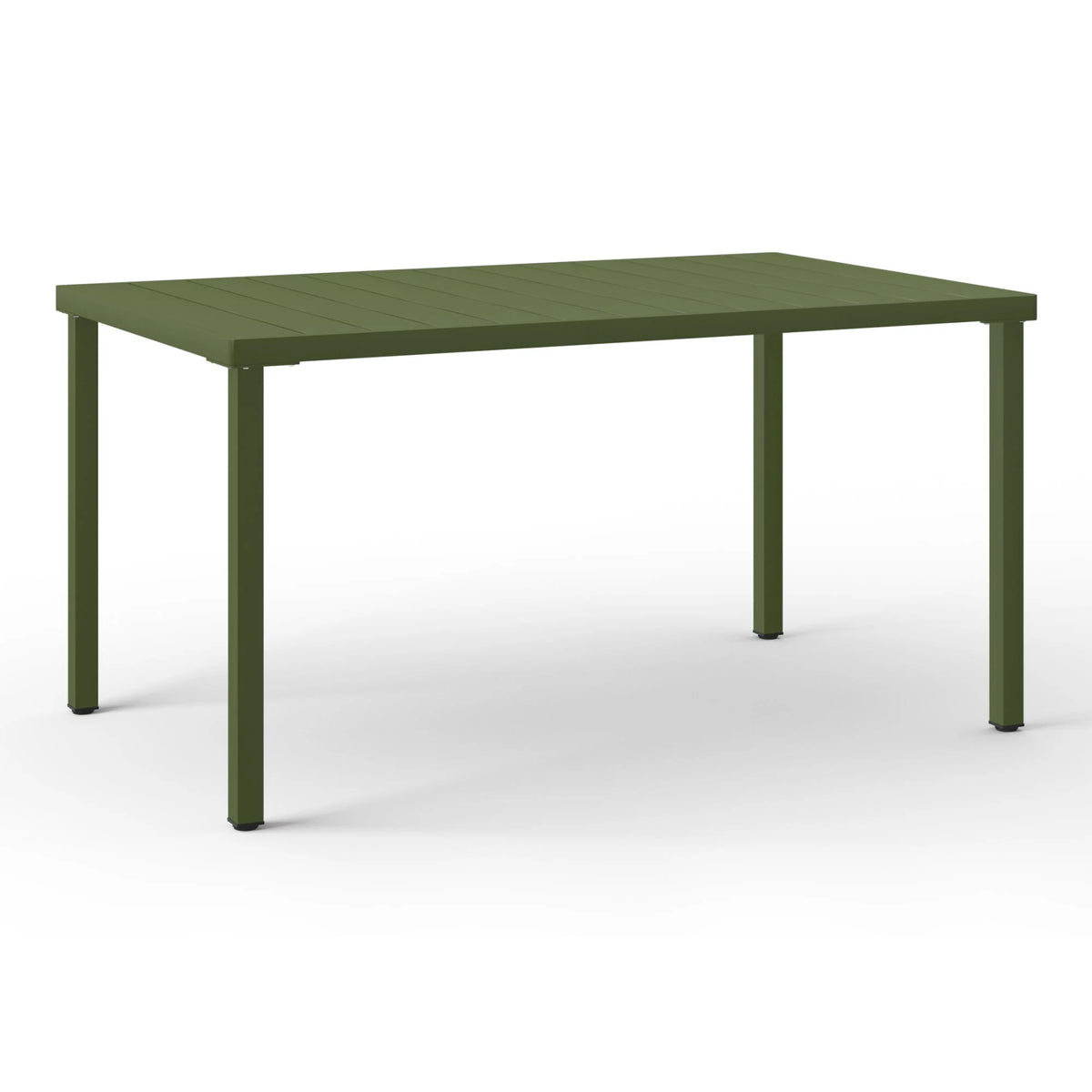 WestinTrends Playa 59" Iron Metal Outdoor Rectangular Patio Dining Table For 6, Olive Green