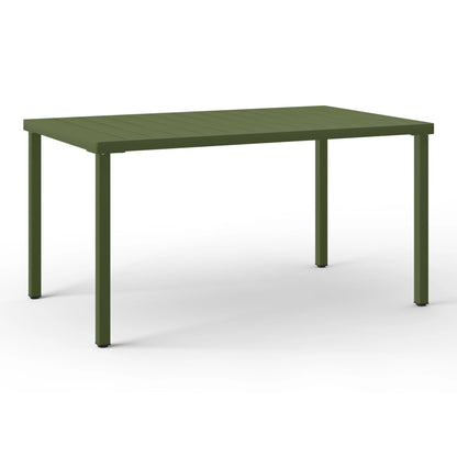 WestinTrends Playa 59" Iron Metal Outdoor Rectangular Patio Dining Table For 6, Olive Green