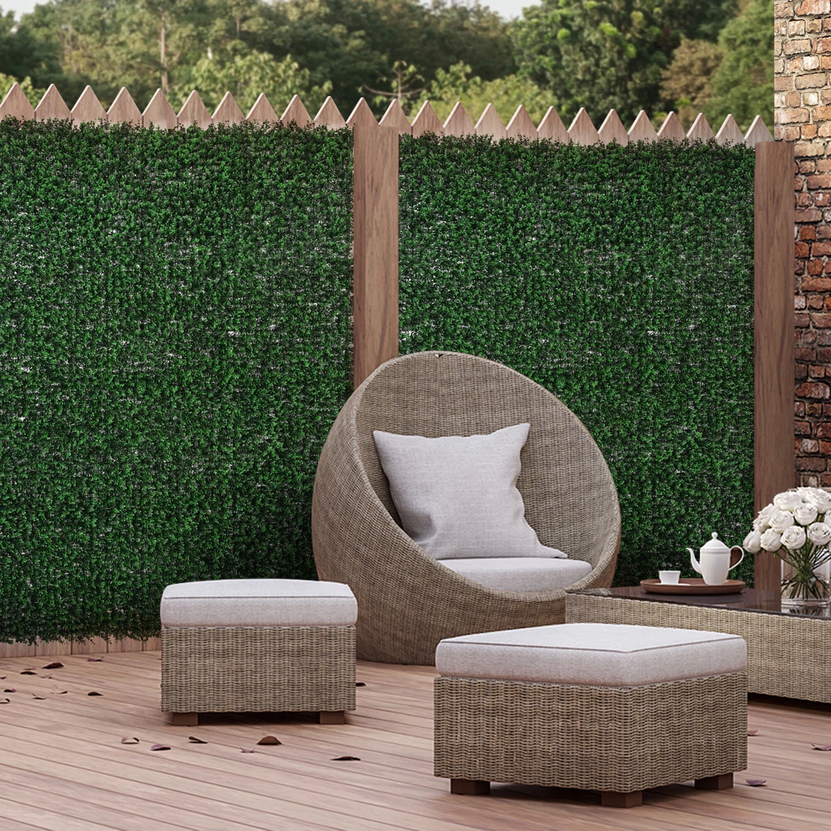 DUOSONG Outsunny Grass Wall Panels, 20" X 20" Artificial Grass Wall Decor,Greenery Backdrop Panels Wall For Outdoor, Indoor, Garden, Fence, Backyard, Fresh Green Green POLYETHYLENE Garden & Outdoor
