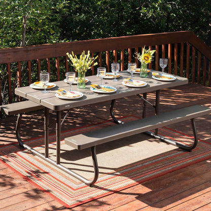 Lifetime 6 Foot Folding Picnic Table, Brown, 60105