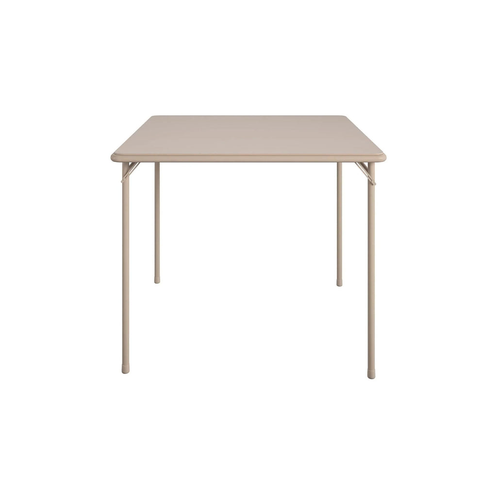 COSCO 5-Piece Folding Dining Set with Card Table and 4 Fabric Padded Chairs, Tan