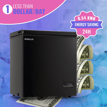 DEMULLER Chest Freezer 5.0 Cu. ft Deep Freezer with Two Hanging Baskets Top Open Door Freezer White