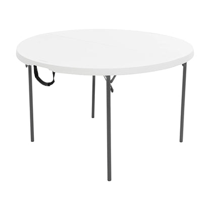 Lifetime 48 inch Round Fold-in-Half Table, Indoor/Outdoor Essential, White Granite (280064)