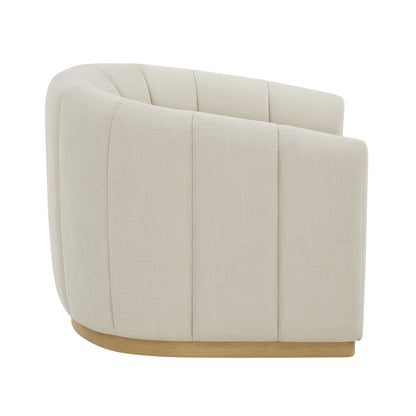 Better Homes & Gardens Lillian Accent Swivel Chair, Cream Linen