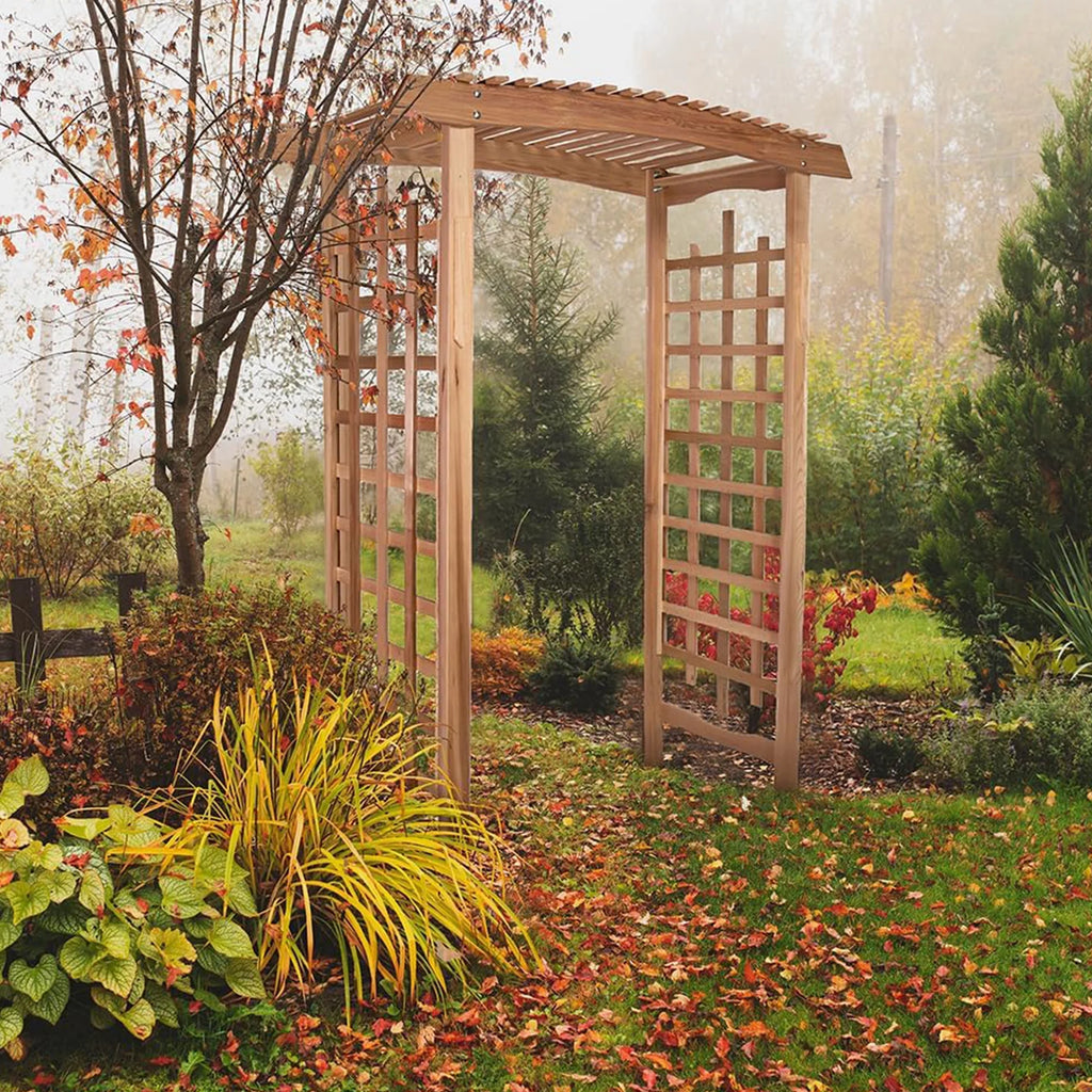 All Things Cedar PA106 Pagoda Wedding Arbor - Elegant Garden Arch for Weddings and Landscapes