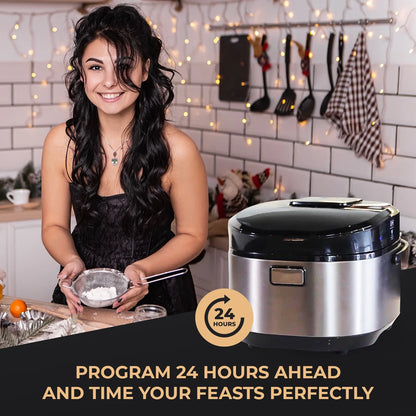 Buffalo White IH SMART COOKER, Rice Cooker and Warmer, 1 L, 5 cups of rice, Non-Coating inner pot, Efficient, Multiple function, Induction Heating (5 cups)